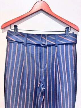 Banana Republic Navy Pants with Rust Stripe and Matching Belt